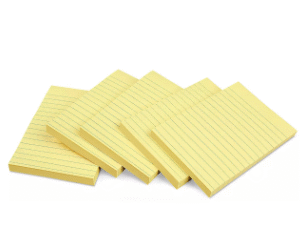 NOTAS ADHESIVAS CON RAYAS AMARILLA